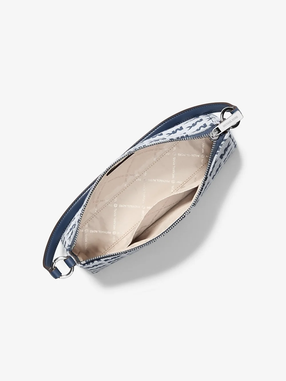 Michael Kors Blue and White Signature MK Shoulder Bag with Card Pouch - Picture 2 of 3